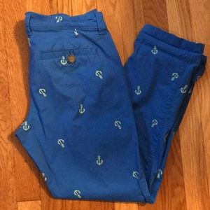 Ankle Length Anchor Embroidered Pants